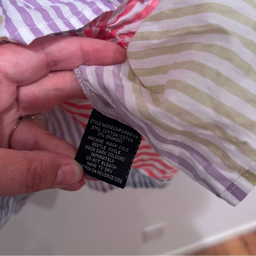 Rogue Collection Colorful Striped Ruffle Blouse - Picture 4 of 5